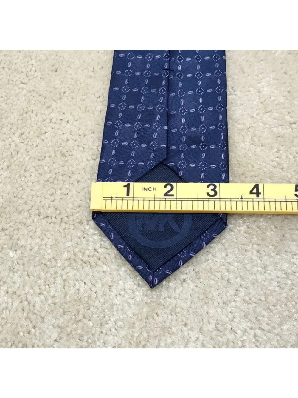 Michael Kors Geometric Medallion Silk Necktie Circle Logo Jacquard Mens Formal